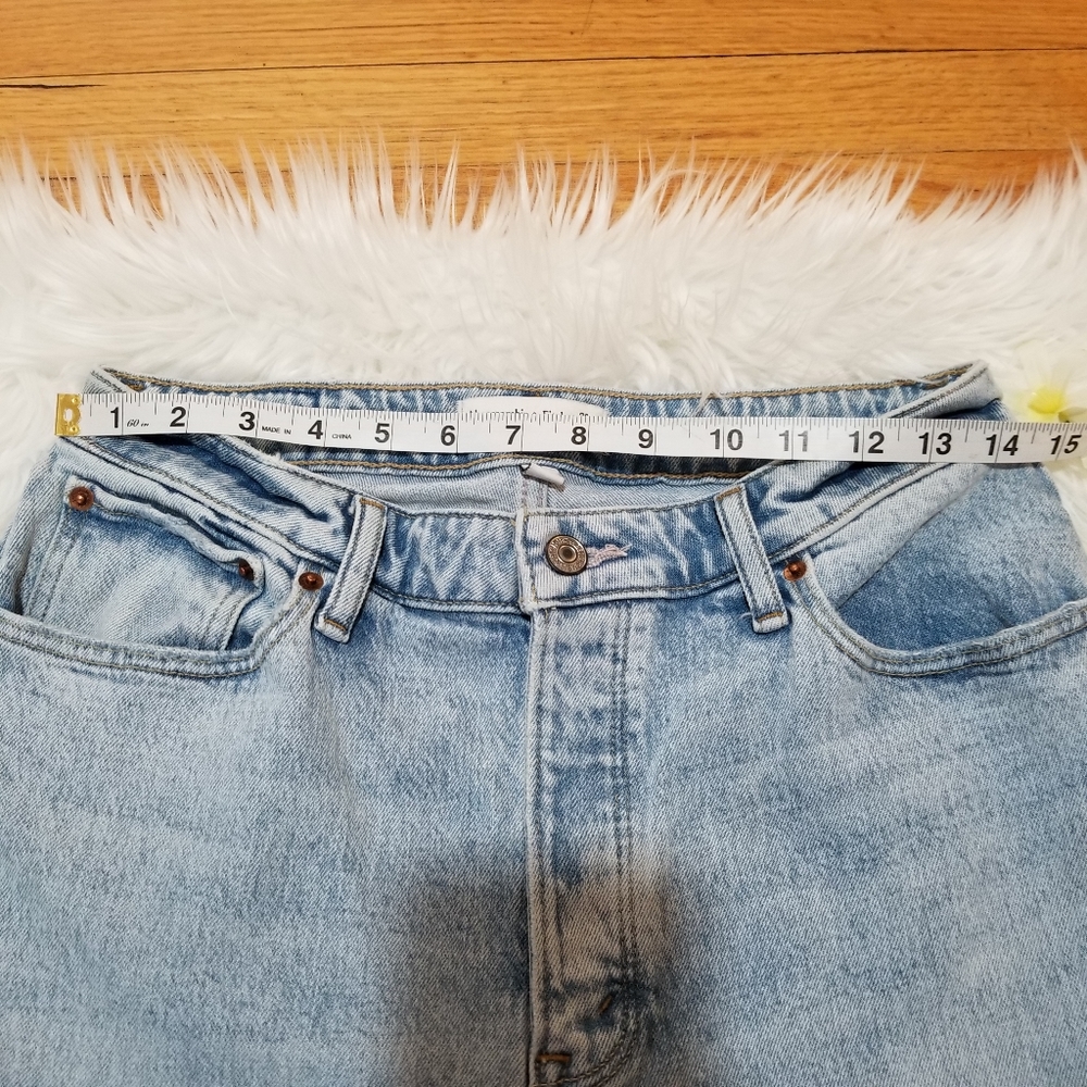 Abercrombie And Fitch Curve Love The Dad High Rise Light Blue Jeans SIZE 29/8R - Picture 9 of 16
